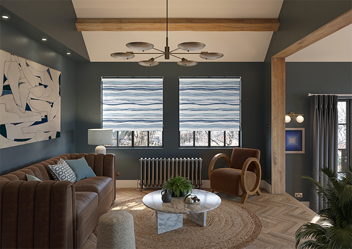 Seaside Waves, Navy - Roller Blind - Image 8